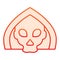 Death flat icon. Grim reaper skull, creepy demon face in hood. Halloween party vector design concept, gradient style