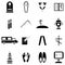 Death and funeral icons set, simple style
