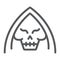 Death line icon, halloween and horror, reaper sign, vector graphics, a linear pattern on a white background.