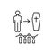 Death rate population icon. Element of overpopulation thin line icon