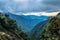 Death Road - July 25, 2017: Panoramic view of the Yungas road, or Death Road, Bolivia