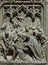 The death sentence and the way to the Calvary of Jesus Christ, detail of the main bronze door of the Milan Cathedral