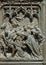 The death sentence and the way to the Calvary of Jesus Christ, detail of the main bronze door of the Milan Cathedral