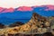 Death Valley National Park sunrise. Manly Beacon, Zabriskie Point