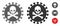 Death Virus Halftone and Solid Icon