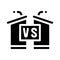 Debates candidates tribunes glyph icon vector illustration