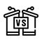 Debates candidates tribunes line icon vector illustration