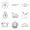 Debauchery icons set, outline style