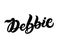 Debbie. Woman`s name. Hand drawn lettering