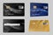 Debit cards. Plastic bank financial credit cards realistic template