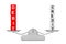 Debit and Credit Cube Blocks over Simple Balance Scale. 3d Rendering