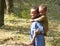 DEBRE MARKOS, ETHIOPIA - NOVEMBER 24, 2008: Two strangers Ethiopian children closeup on nature.