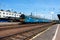 DEBRECEN, HUNGARY, MAY 12, 2014. City landscape view of train station of Debrecen, Hungary with railways going in to horizon and