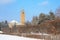 Debrecen University Library in winter