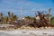 Debris on Fort Myers Beach post Hurricane Ian