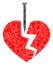 Debris Mosaic Break Valentine Heart Icon