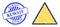 Debris Mosaic Danger Triangle Template Icon with Kuwait Scratched Rubber Imprint