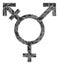 Debris Mosaic Three Gender Symbol Icon