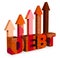 Debt Arrows Means Financial Obligation And Bankruptcy 3d Rendering