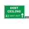 DEBT CEILING road sign isolated on white