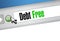 debt free web browser sign concept