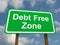 Debt Free Zone Road Sign