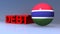 Debt with gambia flag on blue