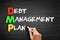 Debt Management Plan acronym on blackboard