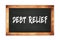 DEBT  RELIEF text written on wooden frame school blackboard