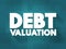 Debt Valuation is a calculating the payoffs that debt holders can expect to receive, taking into account the risk of default, text