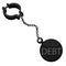 Debtor. Vector illustration ball on chain
