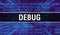 Debug with Digital java code text. Debug and Computer software coding vector concept. Programming coding script java, digital