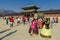 Dec 6,2017 Tourist enter Heungnyemun Gate at Gyeongbok Palace, S