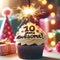 Decade of Delight: \\\'10 Years Awesome!\\\' Birthday Cupcake