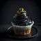 Decadent Activated Charcoal Cupcake with Indulgent Frosting - Generative AI