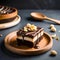 Decadent Brownie Delight: Rich Chocolate Goodness with a Caramel Twist created by generative AI