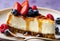 Decadent Cheesecake with Berries and Syrup