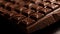 Decadent chocolate blocks, Close-up of indulgent dark chocolate bar segments.