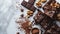 Decadent Chocolate Brownie Ingredients on Marble Surface