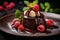 Decadent Chocolate Lava Cake with Raspberries