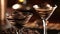 Decadent Chocolate Mousse Martini. An elegant martini glass filled with silky chocolate mousse, swirled with a rich