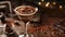 Decadent Chocolate Mousse Martini. An elegant martini glass filled with silky chocolate mousse, swirled with a rich
