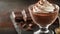 Decadent Chocolate Mousse Topped with Whipped Cream in Elegant Glass