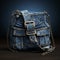 Decadent Decay: 3d Render Of Denim Bag With Metal Chain