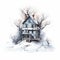 Decadent Decay: A Hauntingly Beautiful Winter House Illustration