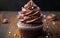 Decadent Delight Chocolate Cupcake with Luscious Frosting. Generative AI