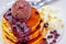 Decadent Delights: Indulging in Chocolate-Kahlua Pancakes with Espresso Mascarpone and Premium Chocolate Ice Cream