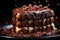 Decadent Delights: Indulging in the Irresistible Temptation of a Chocolate Dripping Cake. Generative AI