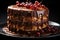 Decadent Delights: Indulging in the Irresistible Temptation of a Chocolate Dripping Cake. Generative AI