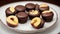 Decadent Delights Tempting Tastebuds with Peach Shaped Chocolates.AI Generated